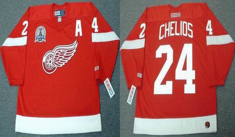 2019 Men Detroit Red Wings #24 Chelios Red CCM NHL jerseys1